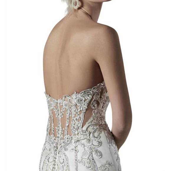 NEW MAGGIE SOTTERO darren wedding dress in oyster - Picture 4 of 6